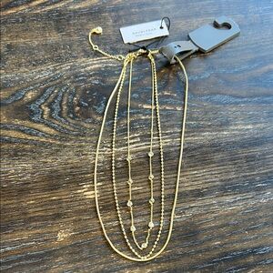 BaubleBar Gold Tone Multi-Strand Necklace